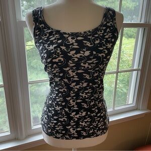 Alpine Design Black and White Floral Tank Top